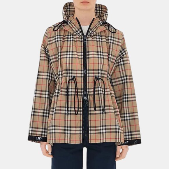 BURBERRY BACTON VINTAGE CHECK HOODED JACKET ARCHIVE BEIGE NWT SIZE 6 - Picture 2 of 13